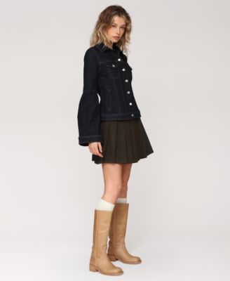 Women's Flare-Sleeve Denim Trucker Jacket