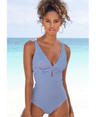 Women's Striped One Piece Swimsuit