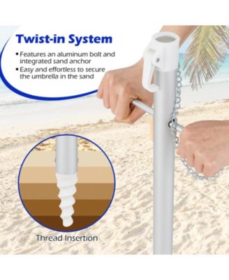 6.5 FT Beach Umbrella UPF50+ Sun Protection Portable Sunshade Parasol for Sand