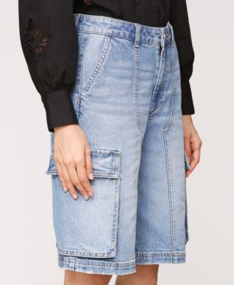 Women's Baggy Denim Cargo Shorts