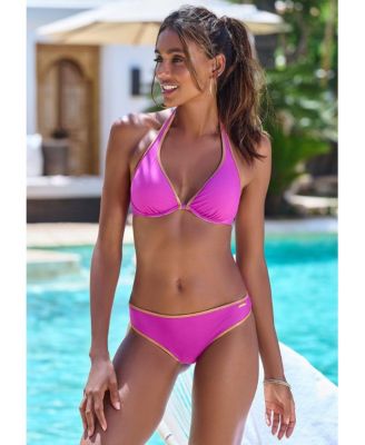 Women's Metallic Trim Classic Bikini Swimsuit Bottom cup sizing