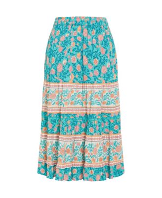 Plus Size Aurora Print Skirt