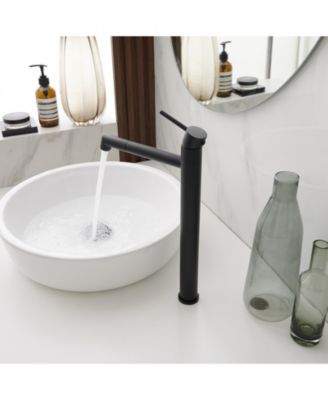 Single Hole Single Handle Bathroom Vessel Sink Faucet With Supply Hose in Black Gold