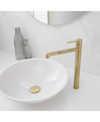 Single Hole Single Handle Bathroom Vessel Sink Faucet With Supply Hose in Black Gold