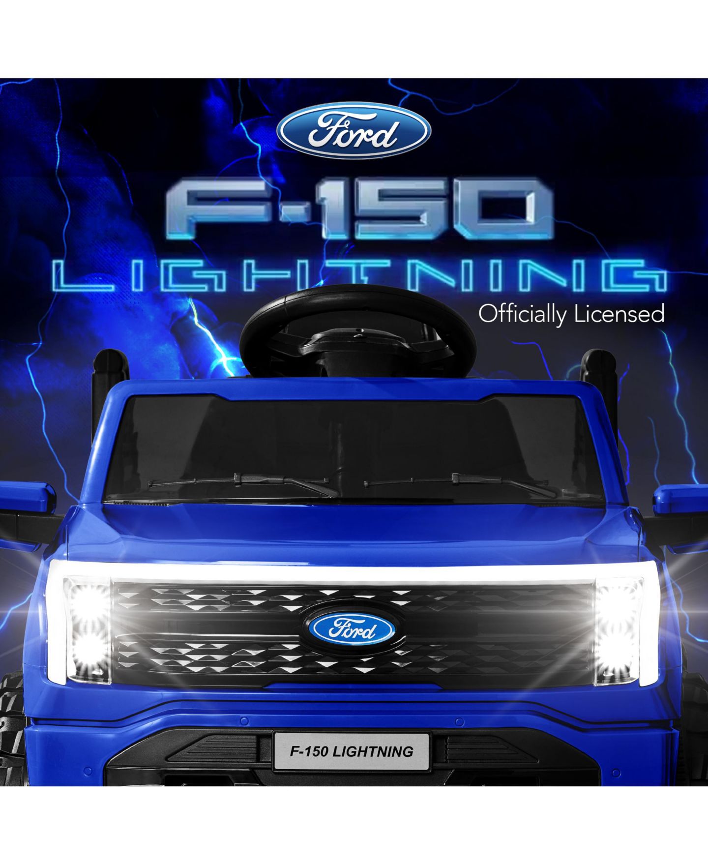 Детская игрушка Best Choice Products Ford Lightning 12V Powered Ride-On Car with Remote Control, 66 lbs., 3–6 лет, цвет: Синий — фото 4