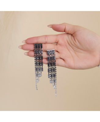 Tiered Crystal Fringe Earrings