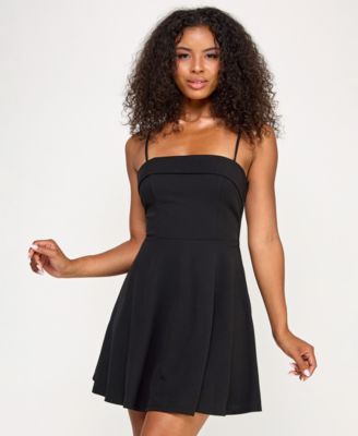 City Studios - Juniors' Scuba Crepe Fit & Flare Dress