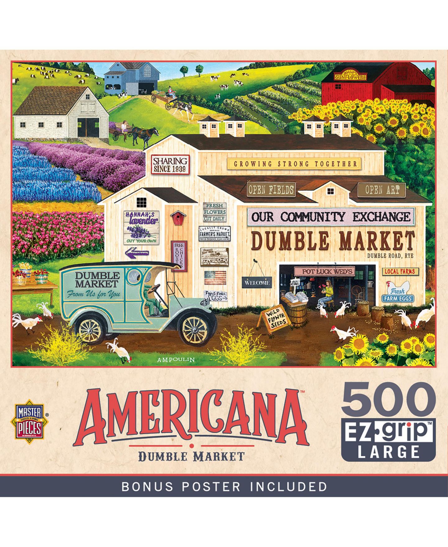 Детская игрушка MasterPieces Puzzles Americana - Dumble Market 500 Piece EZ Grip Jigsaw Puzzle — фото 1