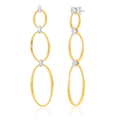 Suzy Levian Golden Helix Sterling Silver & Cubic Zirconia Double Oval Drop Earrings