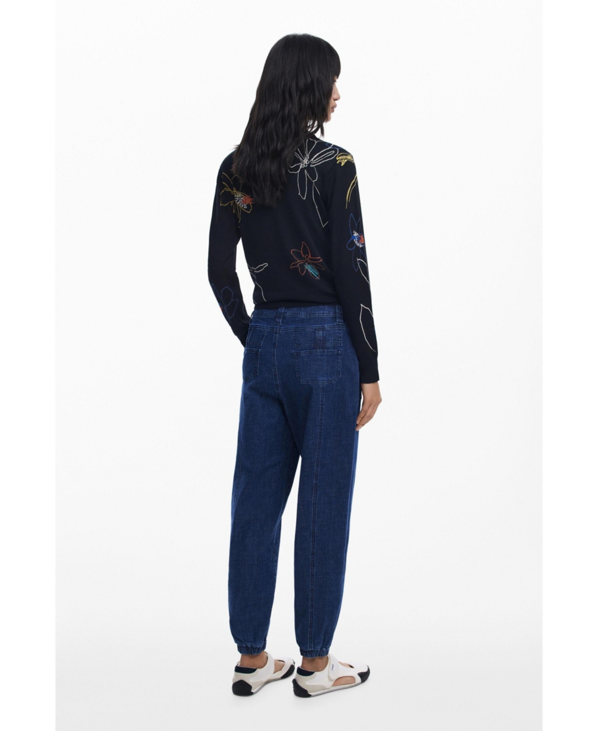 Desigual Denim Joggers In Blue