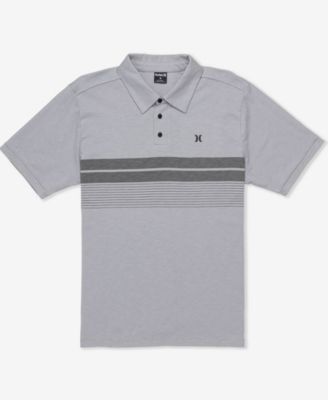 Men's Printed Stripe Slub Short Sleeve Polo Shirt