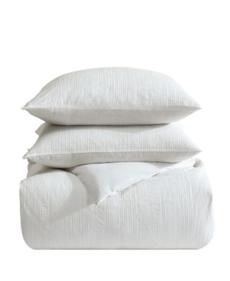 Bark Texture Cotton Jacquard 3-Pc. Duvet Cover Set, King