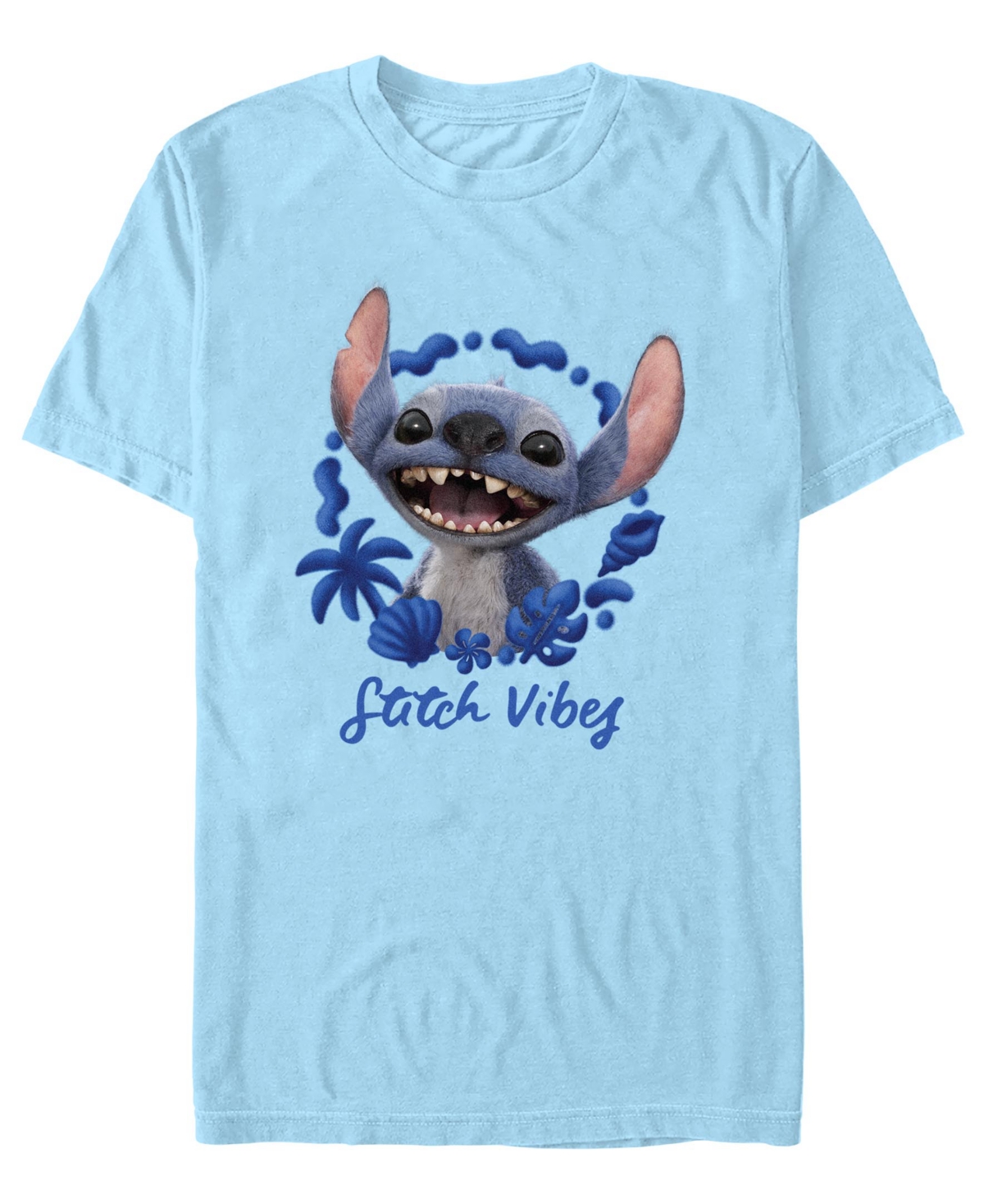 Men's Stitch Vibes Short Sleeve T-Shirt - Light blue