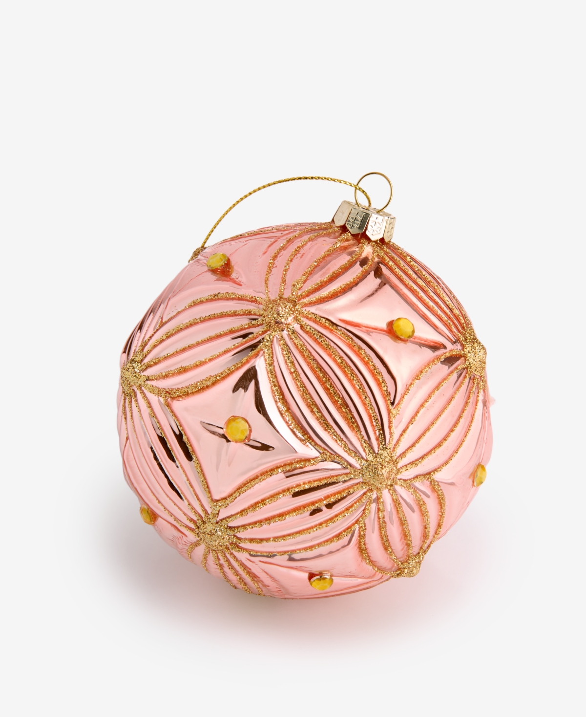 Holiday Lane Glitter Texture Glass Ball Ornament, Macy's Exclusive In Transparent