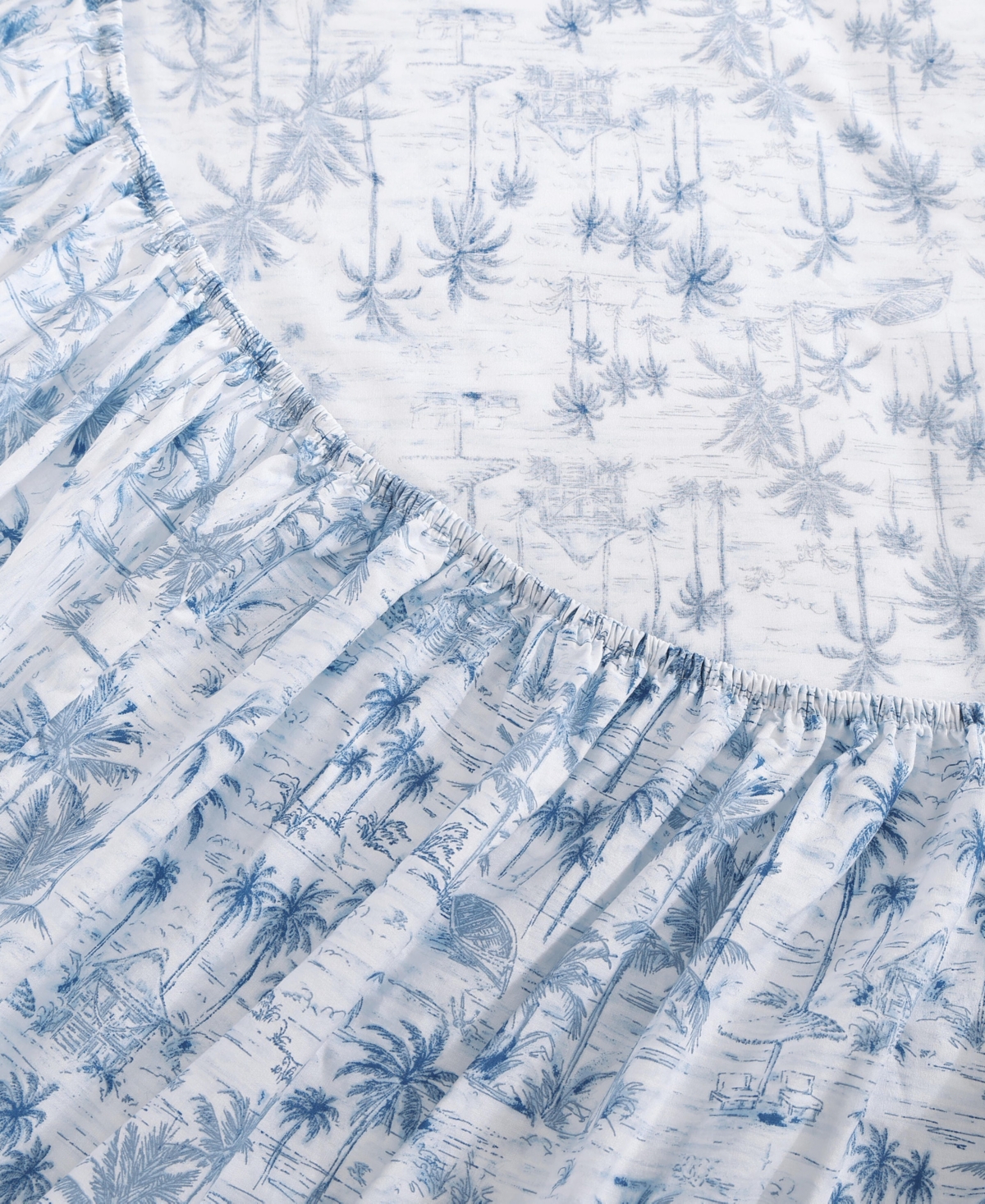 Tommy Bahama Home Cotton Percale 4 Piece Sheet Set, Queen In Blue