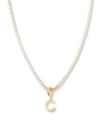 Gold Plated Isabella Mini Initial Tennis Chain Necklace