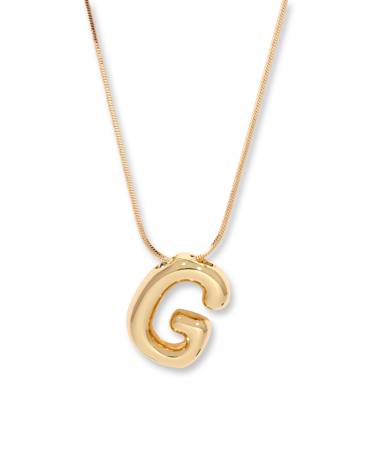 Gold Plated Pippa Bubble Initial Short Pendant Necklace - Gold-Z