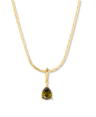 Gold Plated Melrose Teardrop Birthstone Short Pendant Necklace