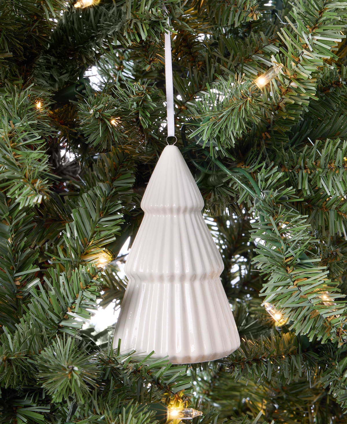 Holiday Lane Nordic Wonderland Ceramic Tree Ornament, Macy's Exclusive In Transparent