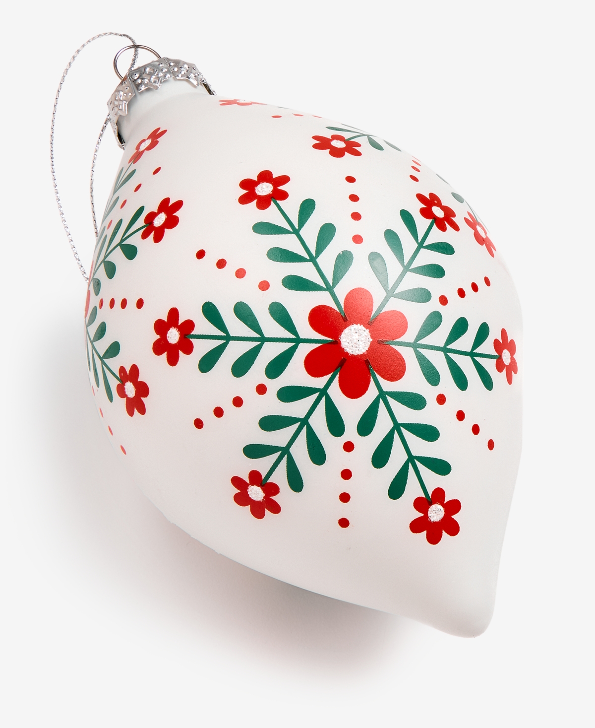 Holiday Lane Nordic Wonderland White Painted Finial Ornament, Macy's Exclusive