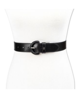 Women's Casual Leather Covered Buckle Belt