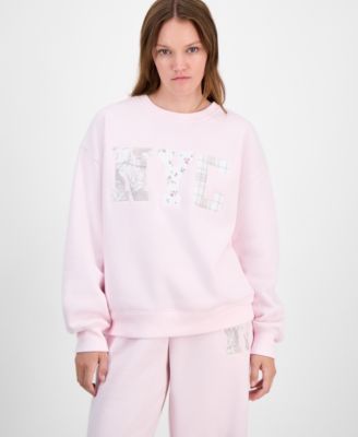 Madden Girl - Juniors' NYC Patchwork Crewneck Sweatshirt