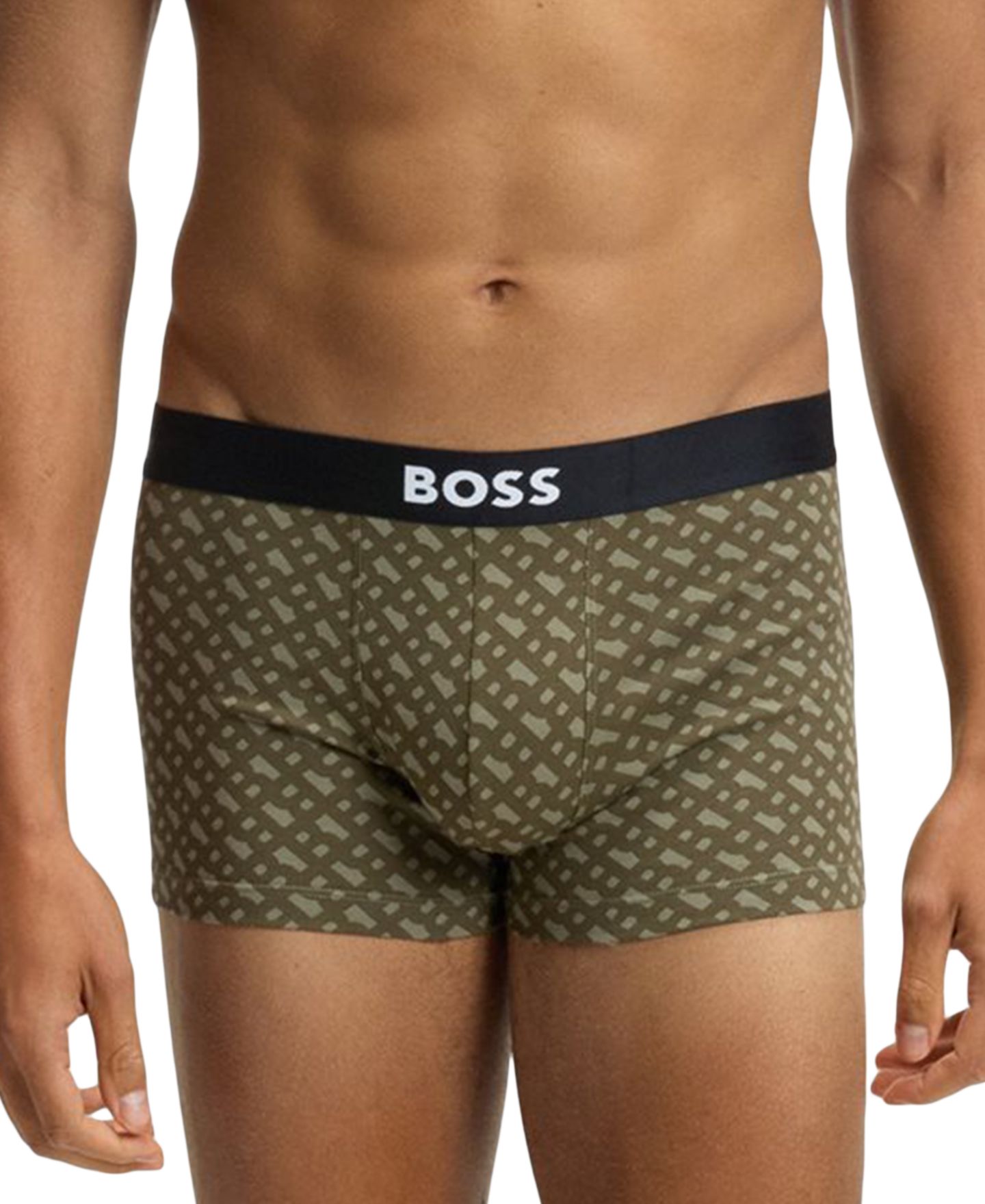 Бельё BOSS для мужчин, хлопок-стрейч, 3 шт. — Hugo Boss, цвет: Зелёный / Чёрный — фото 6