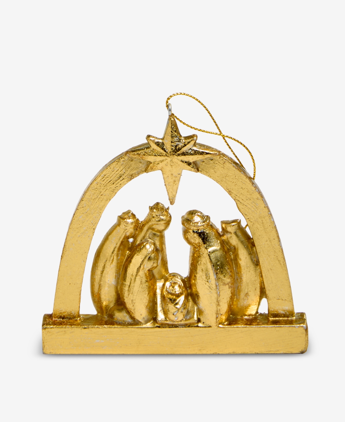Holiday Lane Blessed Arched Nativity Scene Ornament, Macy's Exclusive In Gold
