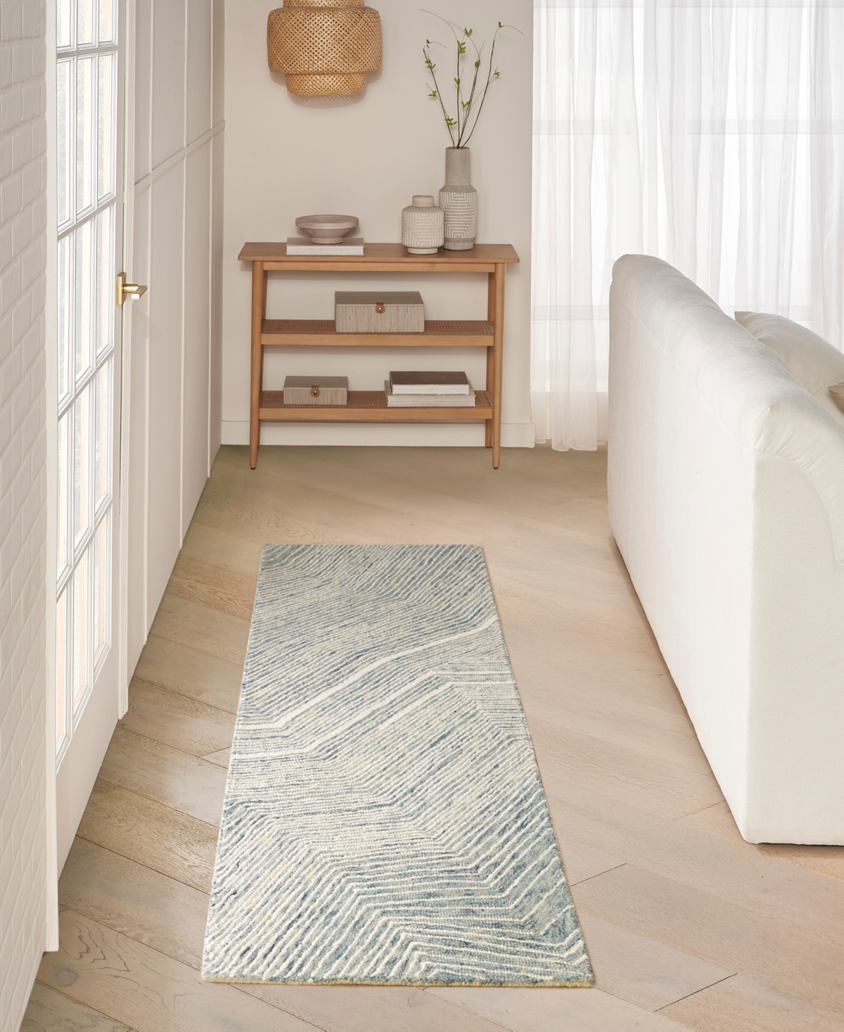 Dkny Pure Angles Ang01 2'2"x7'5" Runner Area Rug In Multi