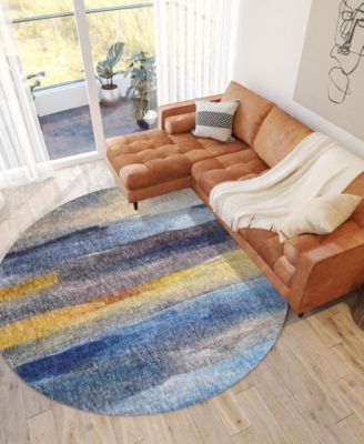 Boca Washable BO4 8'x8' Round Area Rug