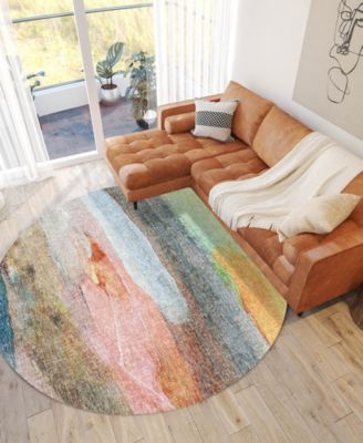 Boca Washable BO5 8'x8' Round Area Rug