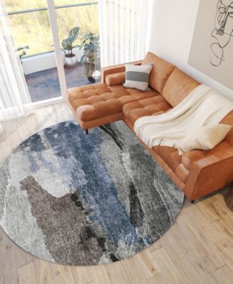 Boca Washable BO6 8'x8' Round Area Rug