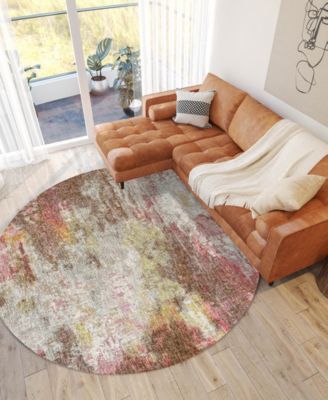 Boca Washable BO10 8'x8' Round Area Rug