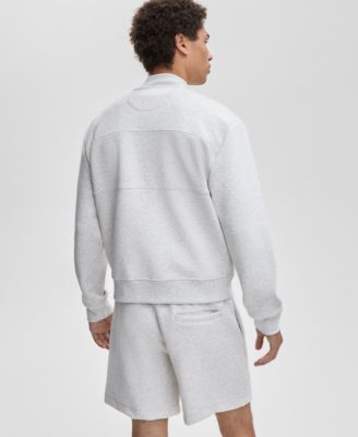 Men's Relaxed Fit Long Sleeve Zip-Front Heathered Scuba Jacket, Macy's Exclusive