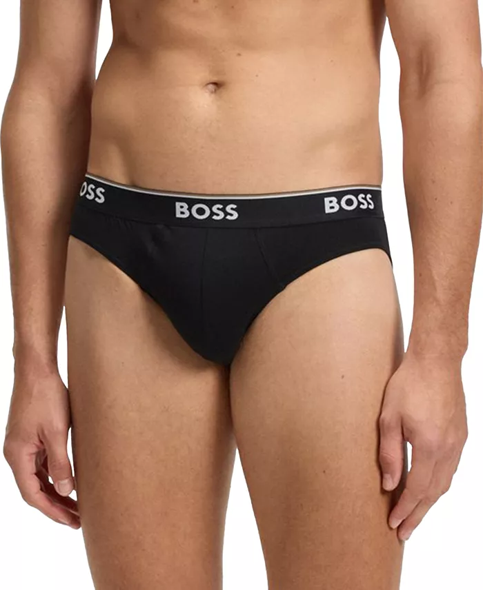 Men's Power 3-Pk. Tipped Logo Waistband Briefs - thumbnail 4