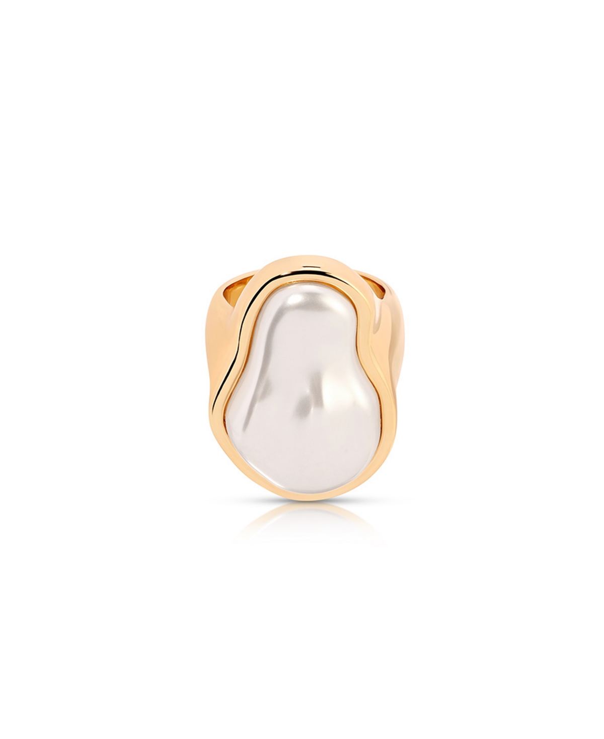 Sea-born Mother of Pearl Statement Ring - Gold