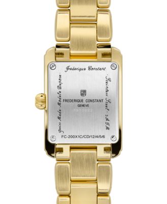 Women's Swiss Carree Diamond (1/20 ct. t.w.) Gold-Tone Stainless Steel Bracelet Watch 23mm