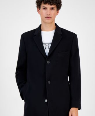 Men's Classic-Fit Solid Pure Cashmere Overcoat