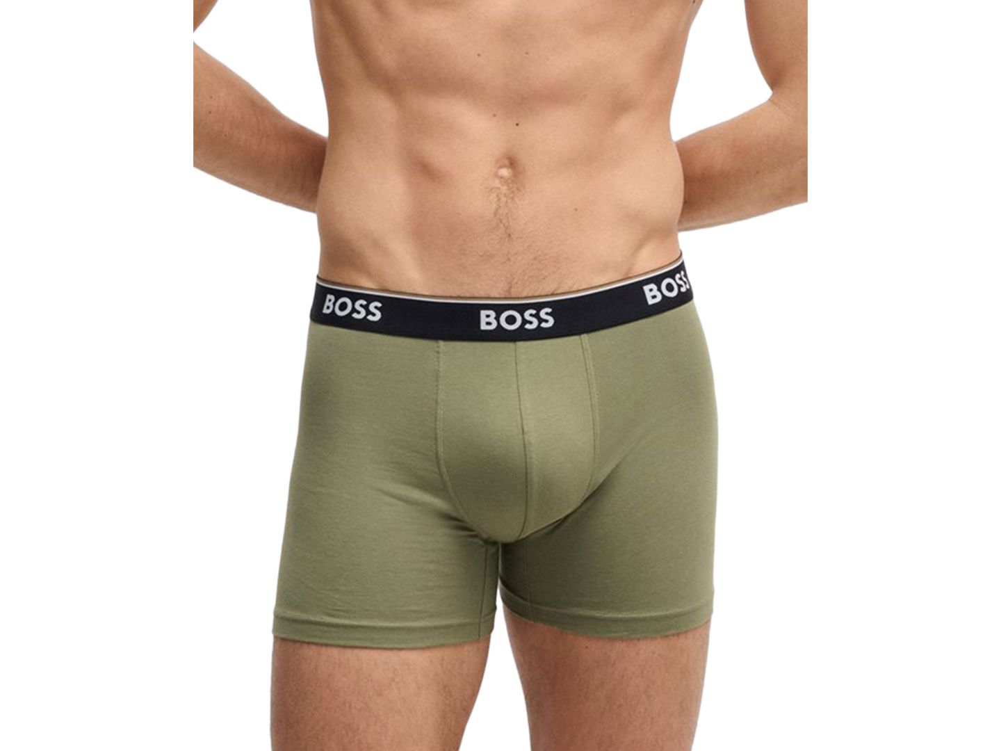 Трусы-боксеры Waistband для мужчин, с логотипом — Hugo Boss, цвет: Синий / Серый — фото 10