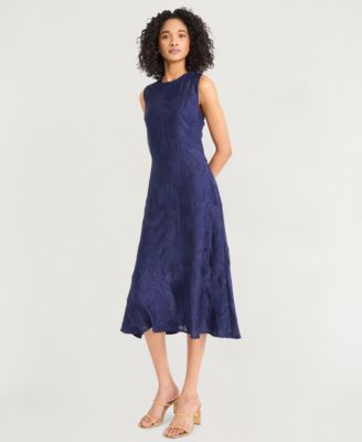 Women's Textured Sleeveless Fit & Flare Midi Dress