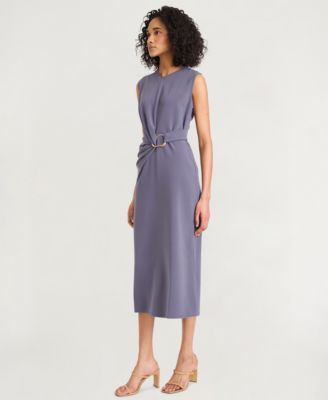 Women's Solid-Color V-Neck Sleeveless Dress