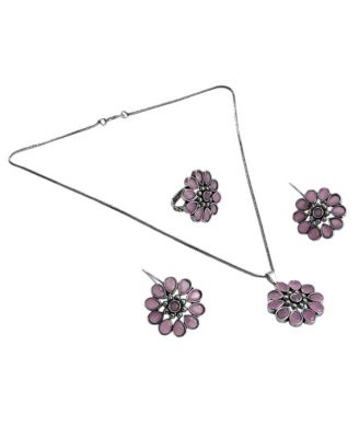 Oxidized Floral Jewellery Set