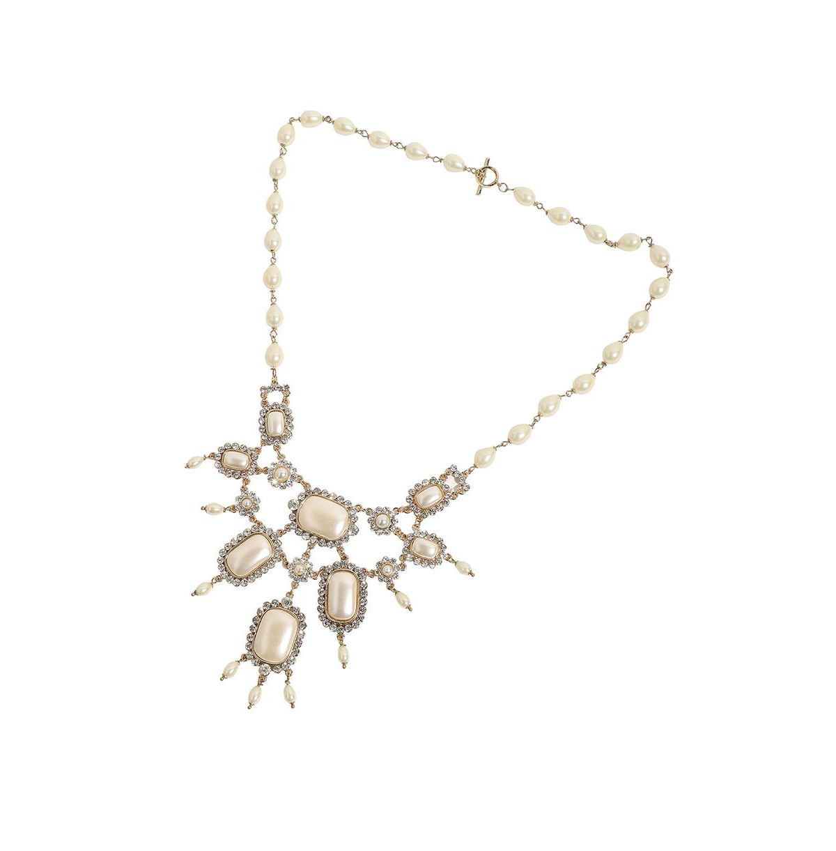 Victorian Statement Necklace - White