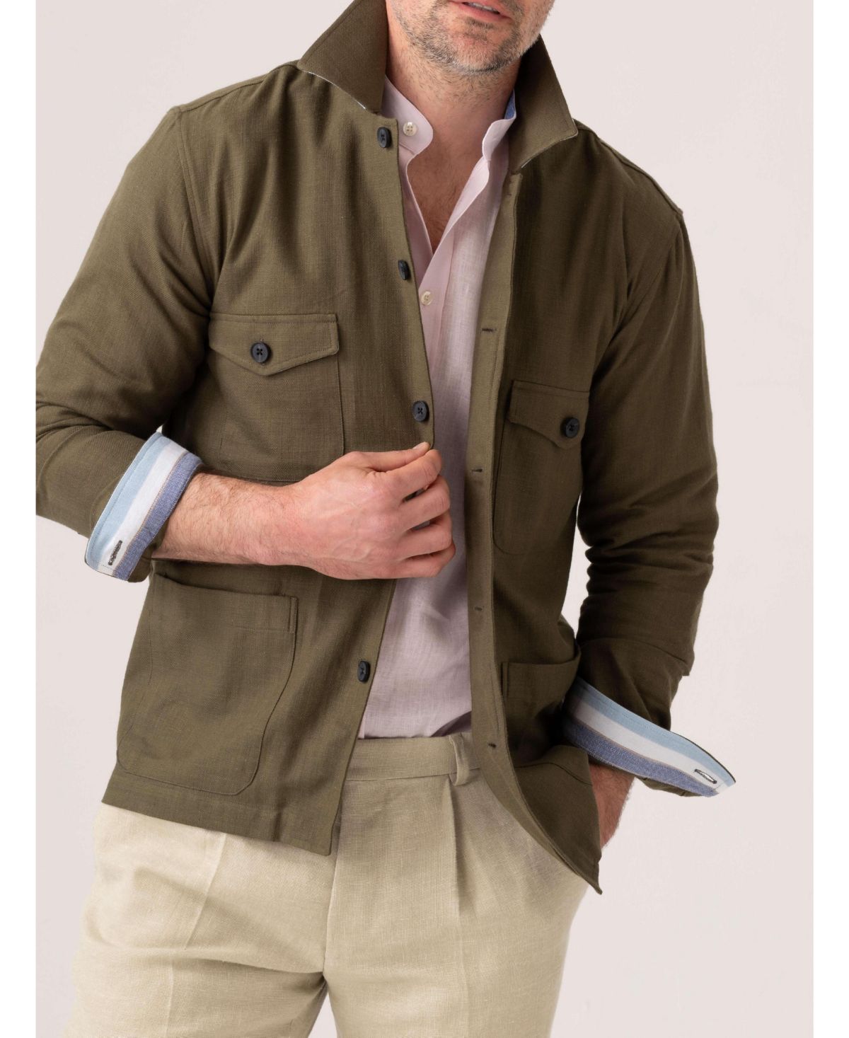 Мужская хлопчатобумажная рубашка-пиджак Kikoy