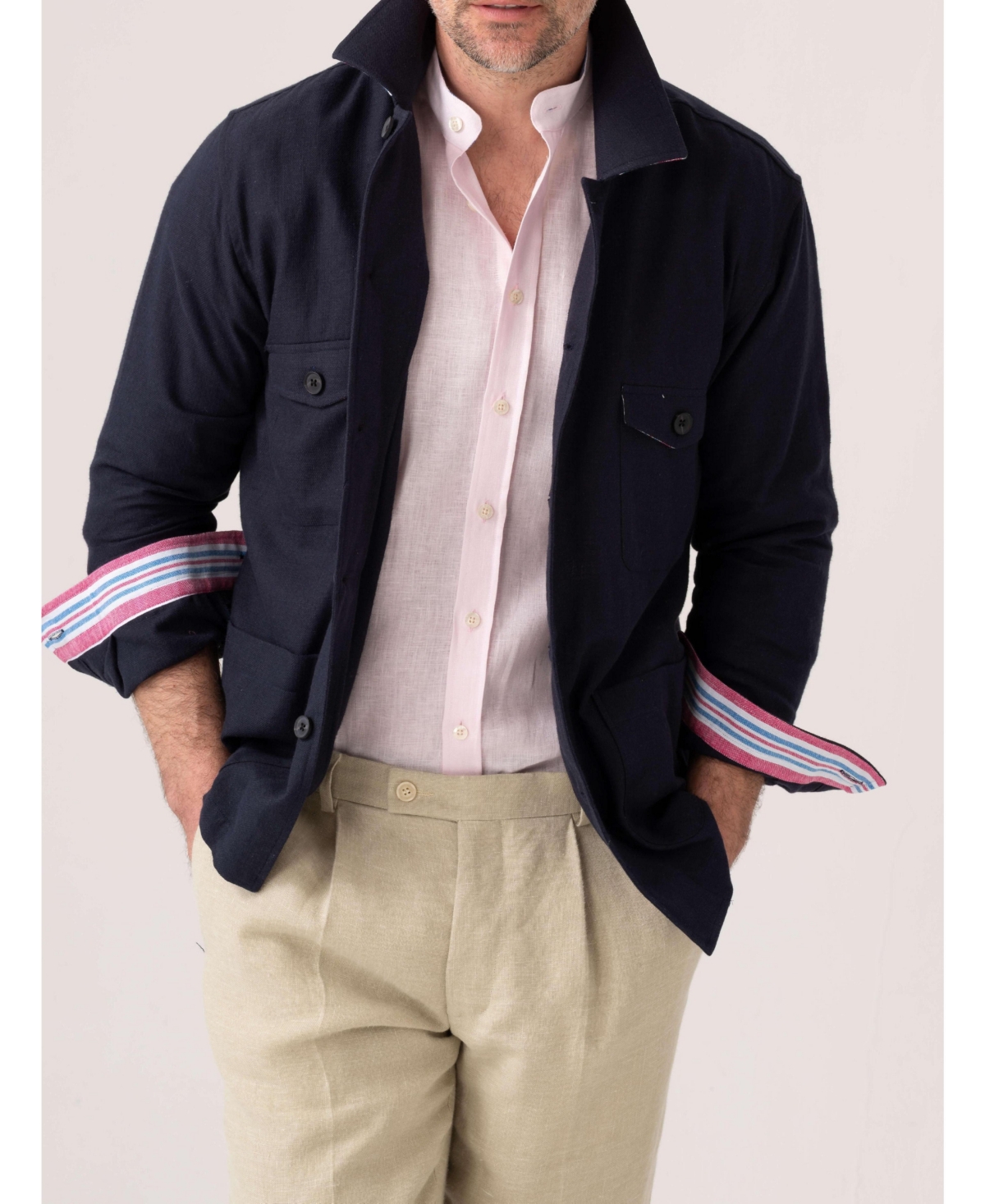 Men's Cotton Shirt Jacket - Navy