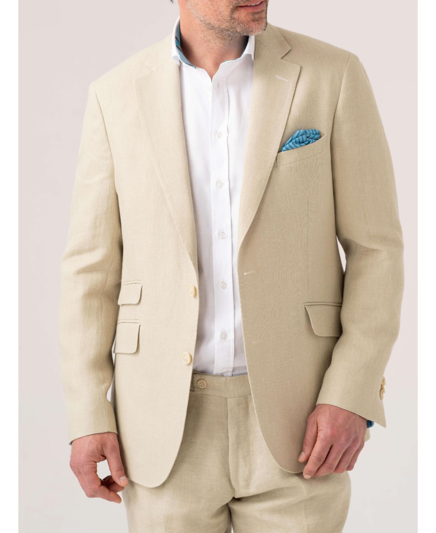 Мужской пиджак Koy Clothing Linen/Wool/Silk Blend Tailored Blazer, цвет: Бежевый — фото 1