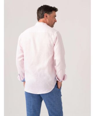 Men's Linen Grandfather Collar Shirt