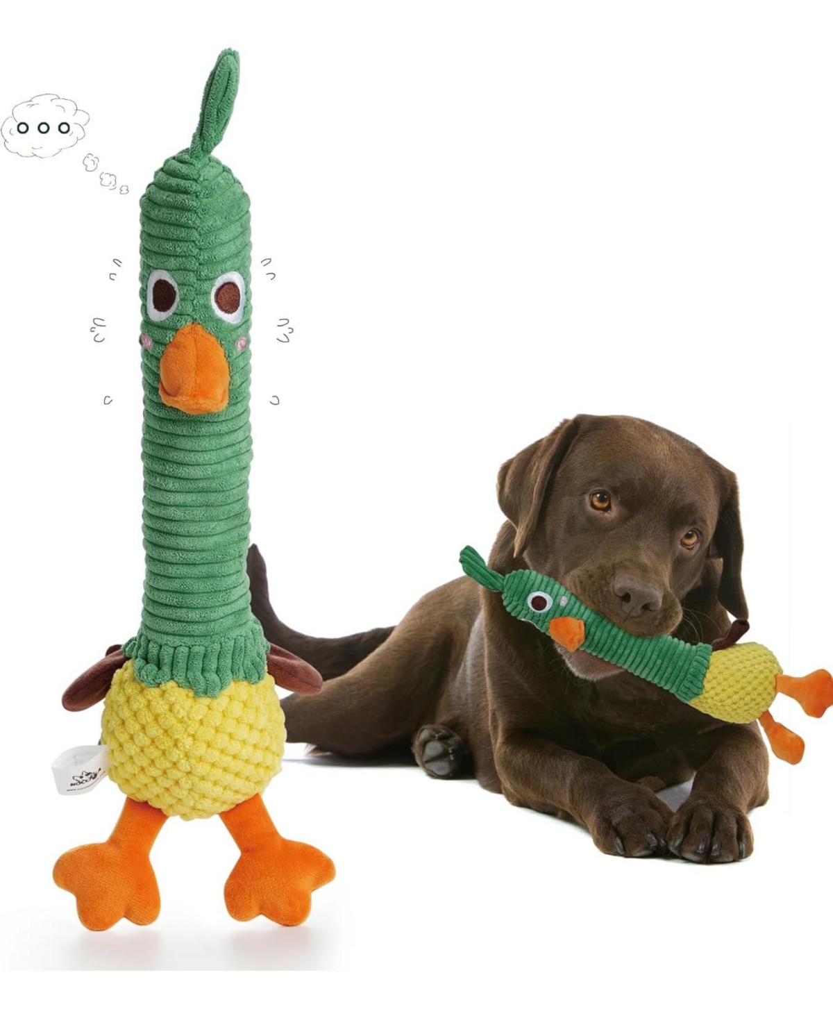 2-in-1 Squeaky Duck Dog Toy,Christmas gift,Cute Stuffed Dog Toys with Large Durable Rubber Squeaky Core for Aggressive Chewers