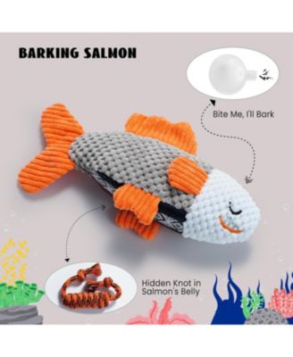 4 PCS Sea Creatures Crinkle Squeaky Dog Toys,Christmas gift,Octopus Shark Crab Mussel Toys, Interactive Toys for Small, Medium & Large Dogs