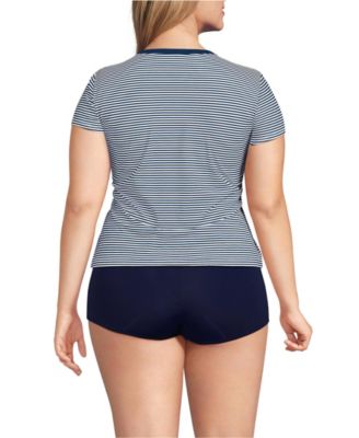 Plus Size SunShade UPF 50 Cap Sleeve Fitted with Built in Bra Rash Guard